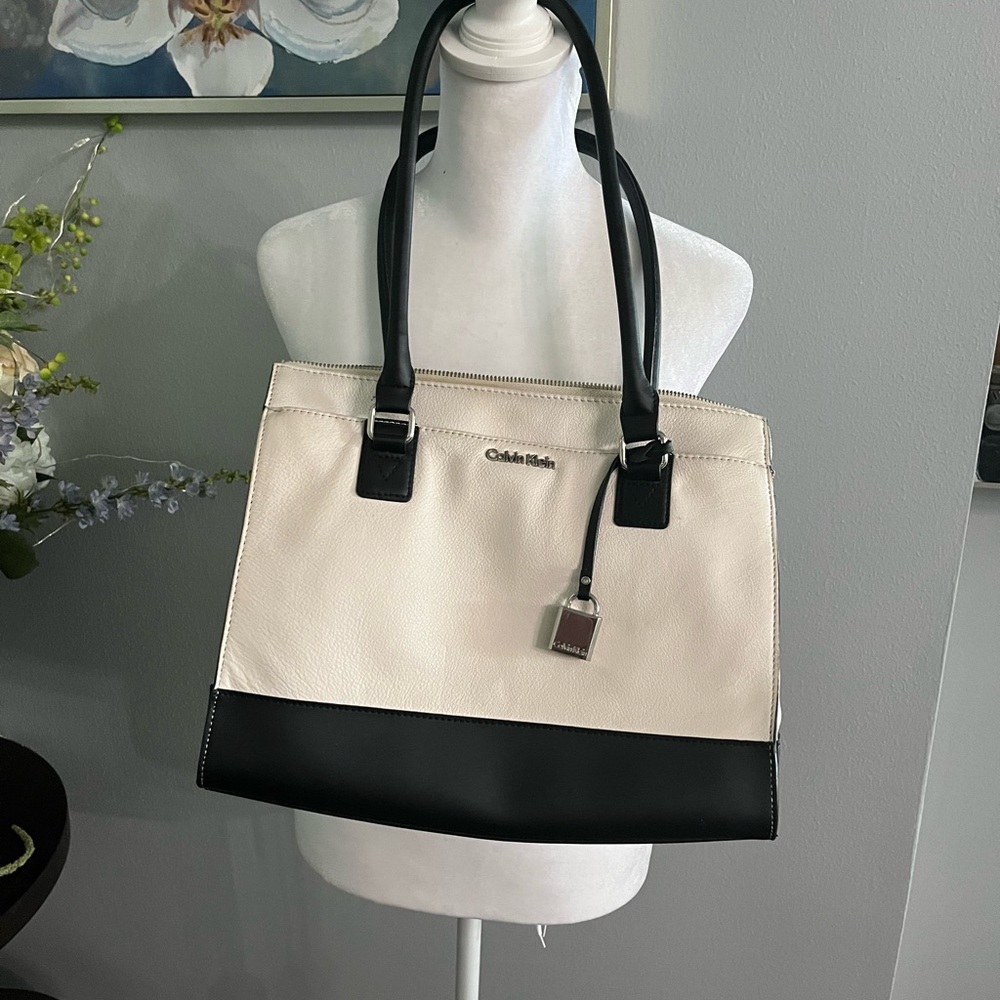 Calvin Klein, black and white bag.